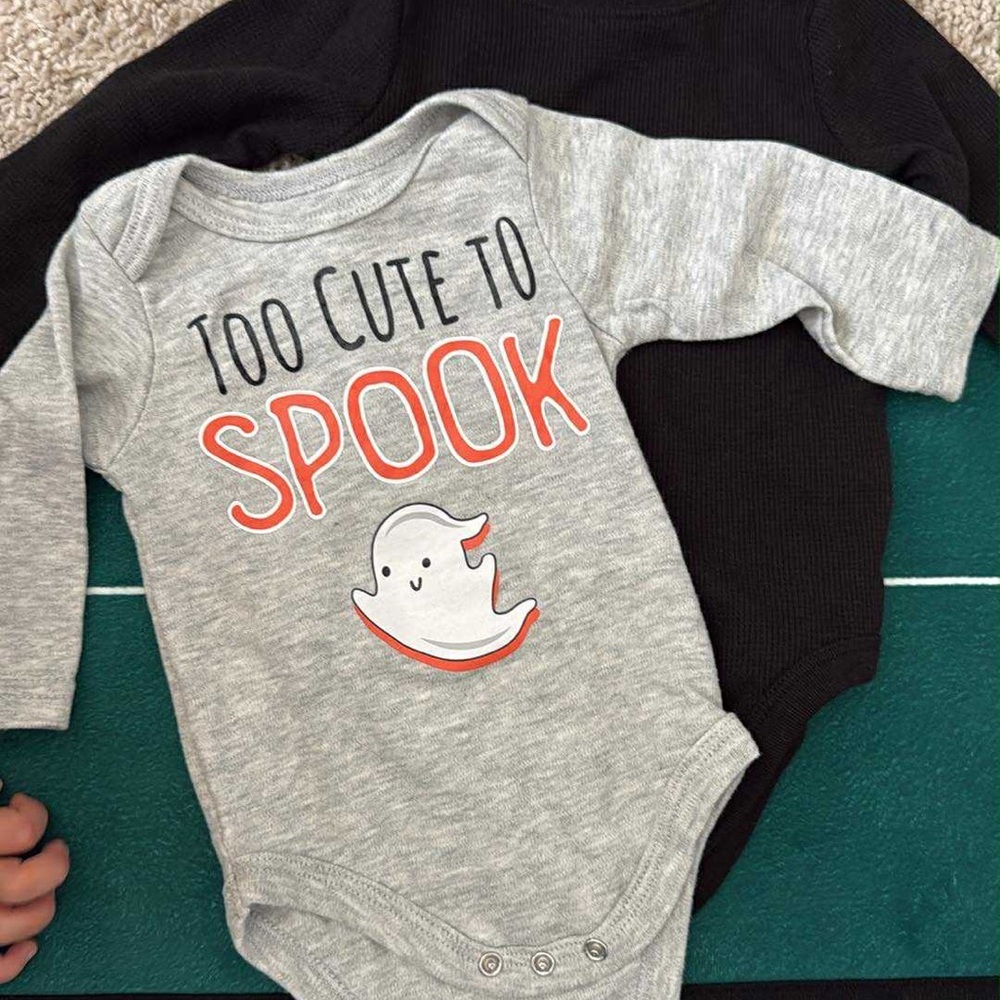 Carter's Gray and Black 'Too Cute to Spook' Bodysuit